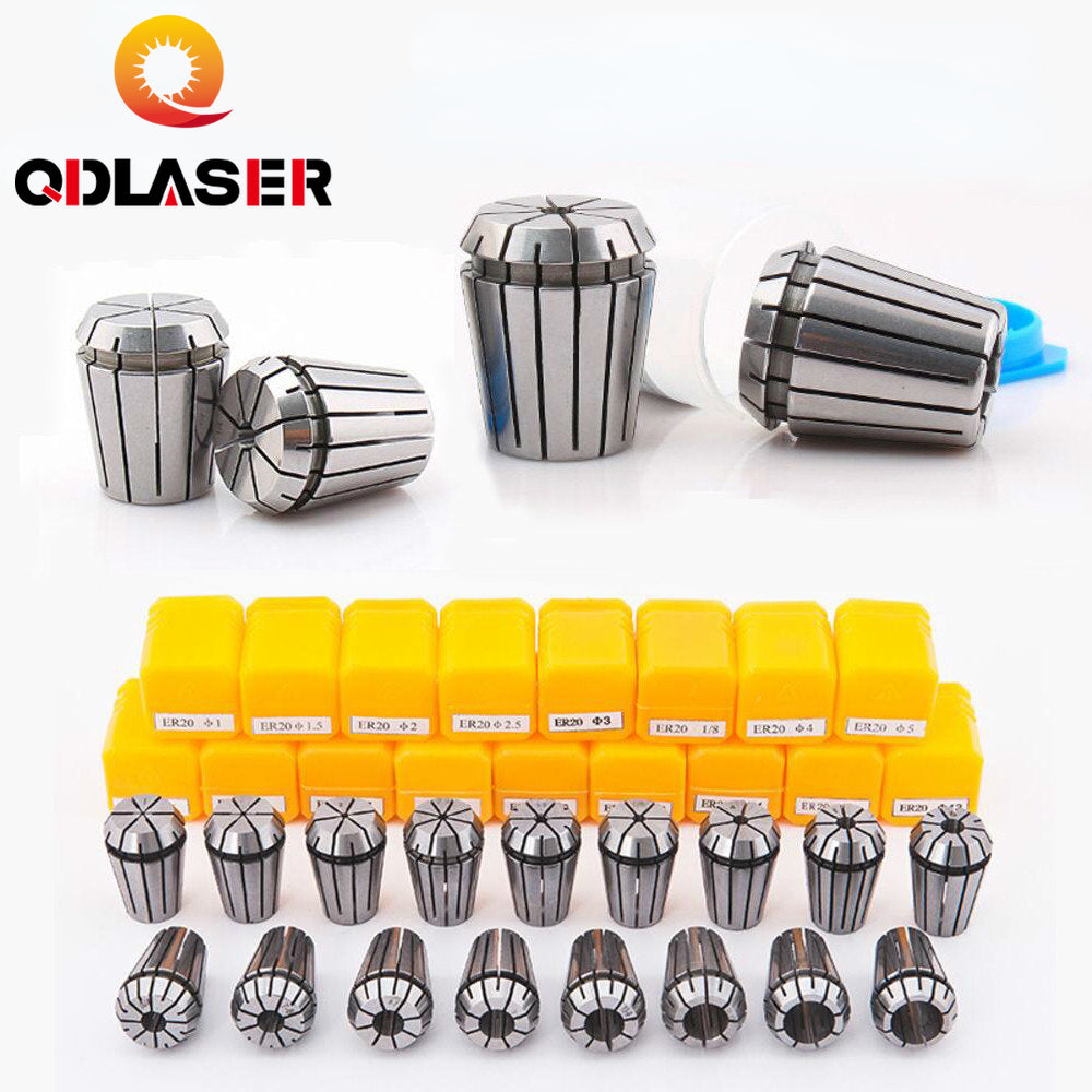 QDLASER 10Pcs Collet Chuck CNC Spindle ER8A Lathe Tool Holder Set 1-5mm for CNC Engraving Milling Lather Tool