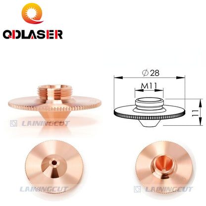 QDLASER Laser Bulge Nozzle Single Layer D28 H11/15 Caliber 0.8 - 4.0HD for Precitec 1064nm Fiber Laser Cutting Head