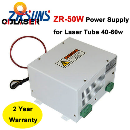 QDLASER Power Supply Laser 50w ZR-50W for 40W 50W 60W Co2 Glass Laser Tube