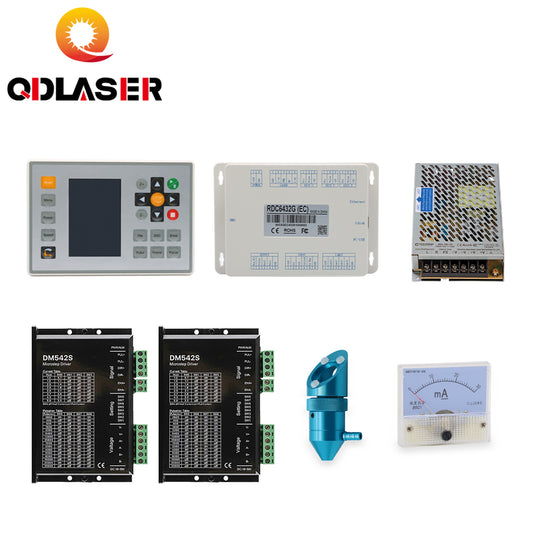 QDLASER for K40 Series CO2 Small Laser Engraving Machine Upgrade Kit CO2 Laser Controller Rida RDC6432 DM542S Stepper Driver