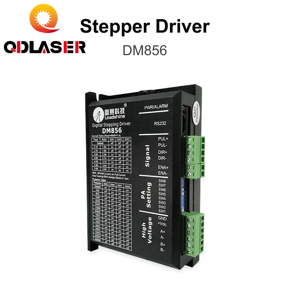 QDLASER Leadshine DM856 2 Phase Stepper Driver 20-80VAC 0.5-5.6A 7-16mA