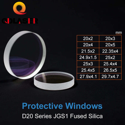 Fiber Laser Protection Window Lens Protective Windows Dia20/22.35/24.9/25.4/26.5/27.9 for WSX Precitec Raytools Laser Heads