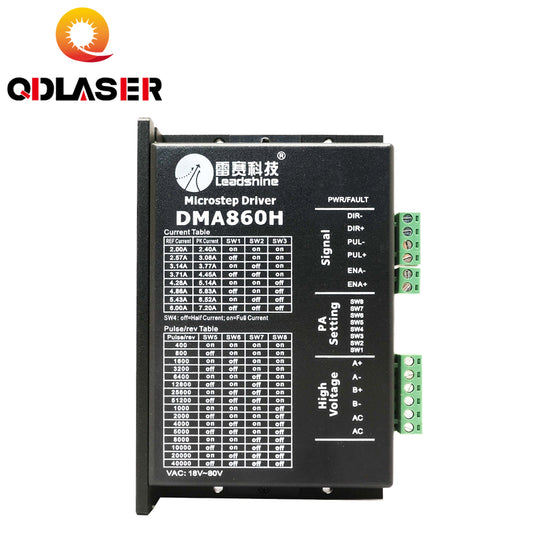 QDLASER Leadshine Driver 2-Phase NEMA34 DMA860H Stepper Motor Driver for Co2 Laser Cutting and Engraving Machine