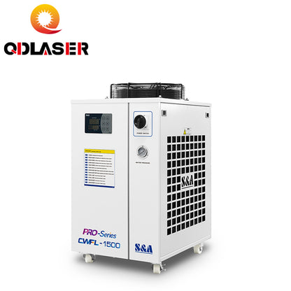 QDLASER CWFL-1500 S&A Industry Air Water Chiller AC 220-240V Voltage 50/60Hz for Fiber Laser Engraving Cutting Machine