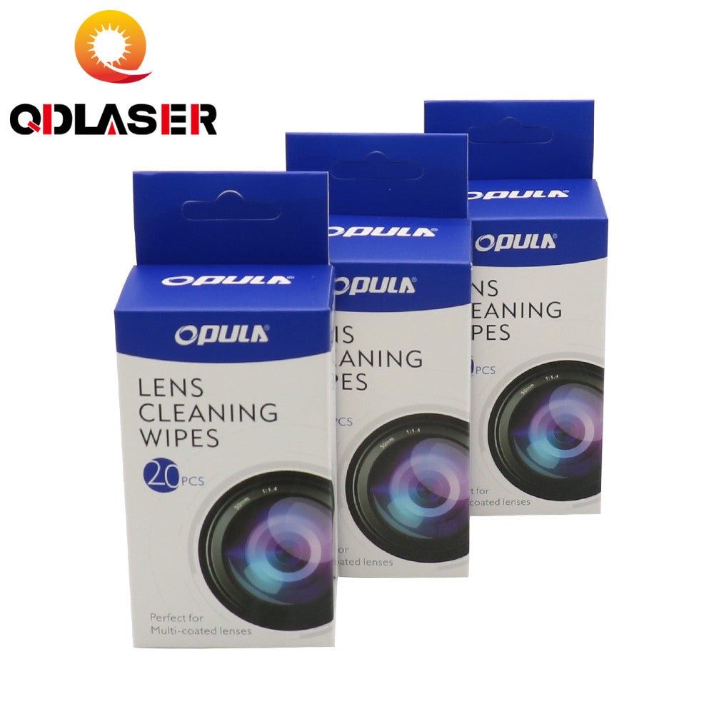 QDLASER Lens Cleaning Wipes Suitable for Multi-layer Coated Lenses for 10.6um CO2 and 1064nm Fiber Laser Lenses Mirror 20 Pcs