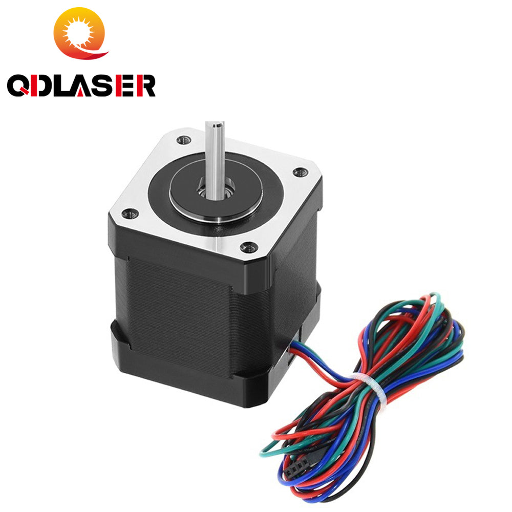 QDLASER 4-Lead Nema 17 Stepper Motor 42 Motor 17HS8401 48mm/78Oz-in/1.8A CE 42BYGH 1.7A(17HS8401) Motor CNC Laser and 3D Printer