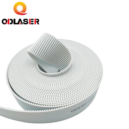 QDLASER 10meters HTD3M Timing Belt  Width 15 20-100mm Color White PU Polyurethane with Steel Core HTD 3M Open Ended Belt