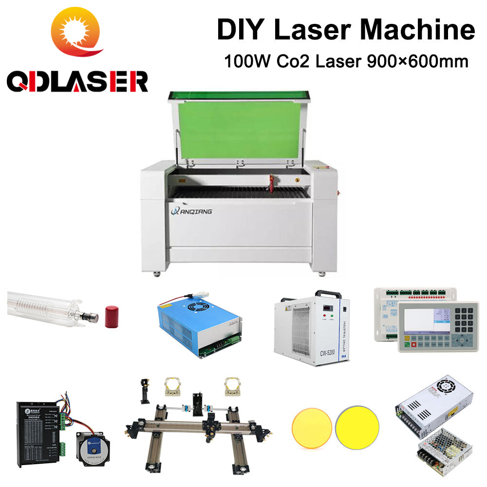QDHWOEL Complete Accessories for 9060 RECI W4 Customized CO2 Laser Machine Laser Solution of All Parts for DIY Laser Ruida S&A
