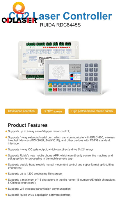 QDLASER RDC8445S Ruida Laser Controller - Upgrade for CO2 Laser Engraving & Cutting Machines
