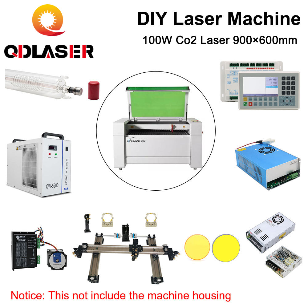 QDHWOEL Complete Accessories for 9060 RECI W4 Customized CO2 Laser Machine Laser Solution of All Parts for DIY Laser Ruida S&A