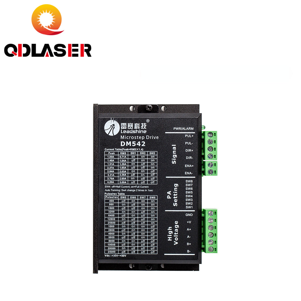 QDLASER Leadshine DM542 2 Phase Stepper Driver Suitable for 42 57 Stepper Motors Nema17 Nema23 Supply Voltage 20-50VAC 1.0-4.2A